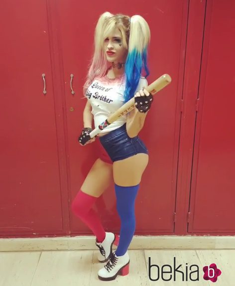 Ylenia Padilla disfrazada de Harley Quinn para Halloween 2016