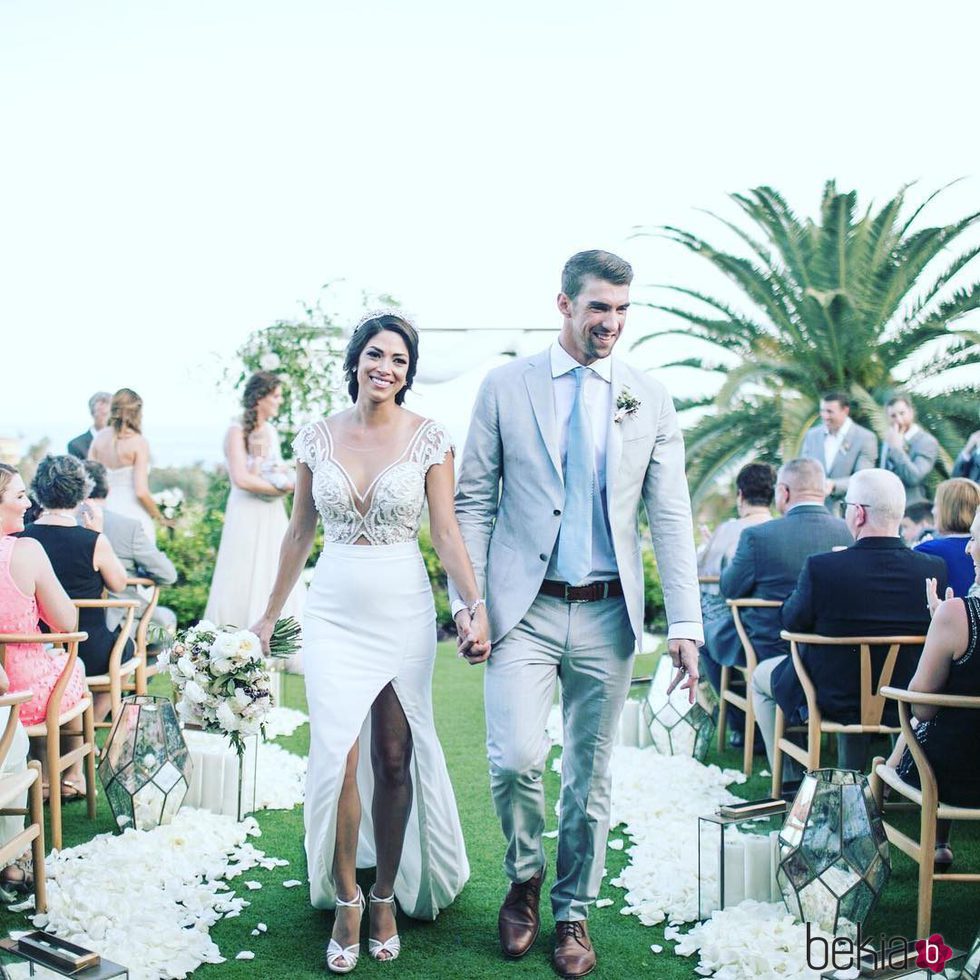 Michael Phelps y Nicole Johnson en su boda secreta