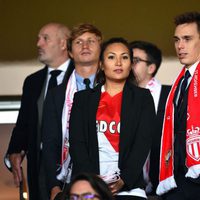 Louis Ducruet y Marie Chevallier en el partido que enfrentó al Mónaco contra el CSKA Moscú