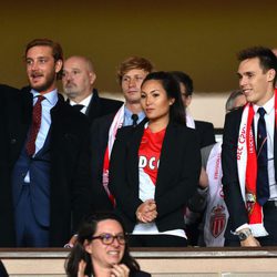 Pierre Casiraghi, Louis Ducruet y Marie Chevallier en el partido que enfrentó al Mónaco contra el CSKA Moscú