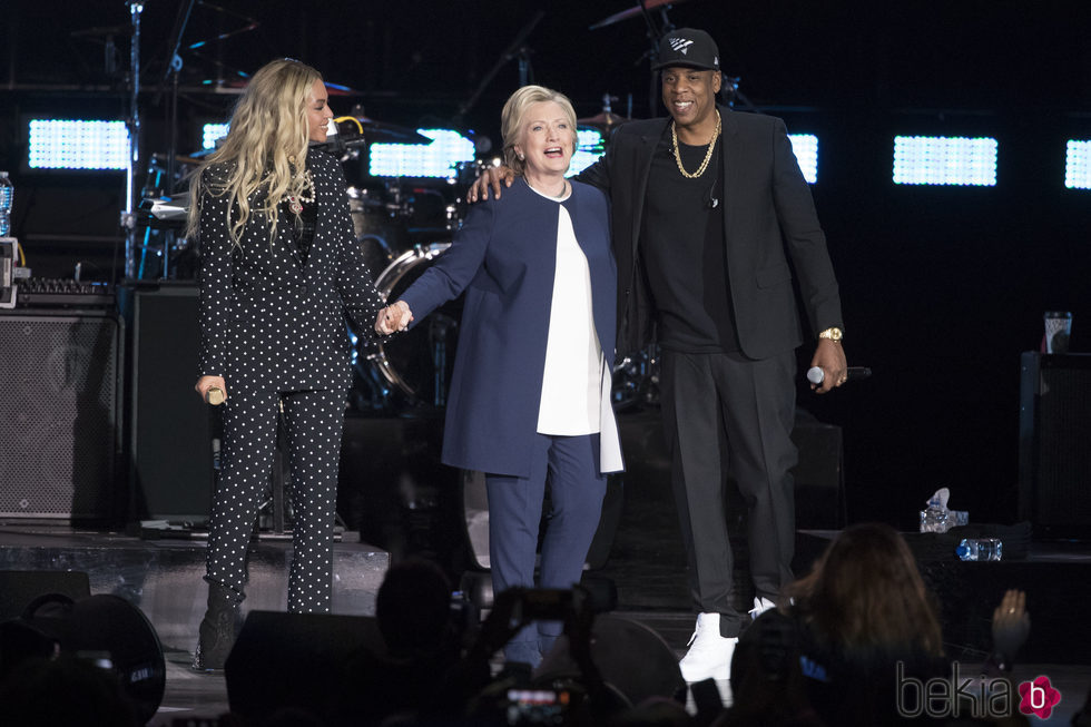 Beyoncé y Jay Z en la campaña electoral de Hillary Clinton