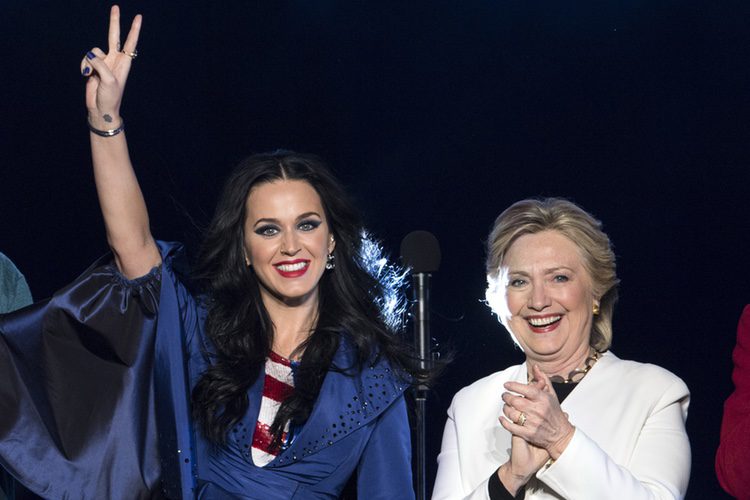 Katy Perry en la campaña electoral de Hillary Clinton