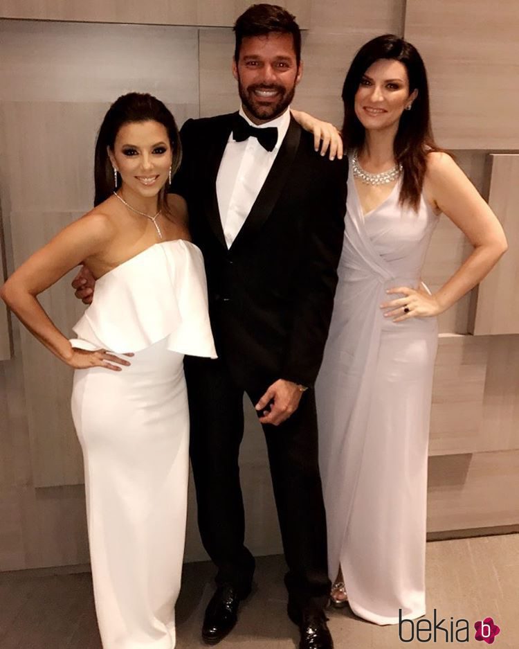 Eva Longoria, Ricky Martin y Laura Pausini en la gala Global Gift de México