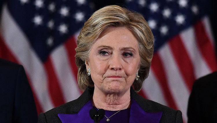 Hillary Clinton tras su derrota electoral