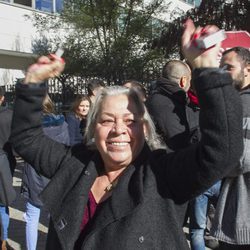 Carmen Gahona en las puertas de los Juzgados de lo Penal de Madrid