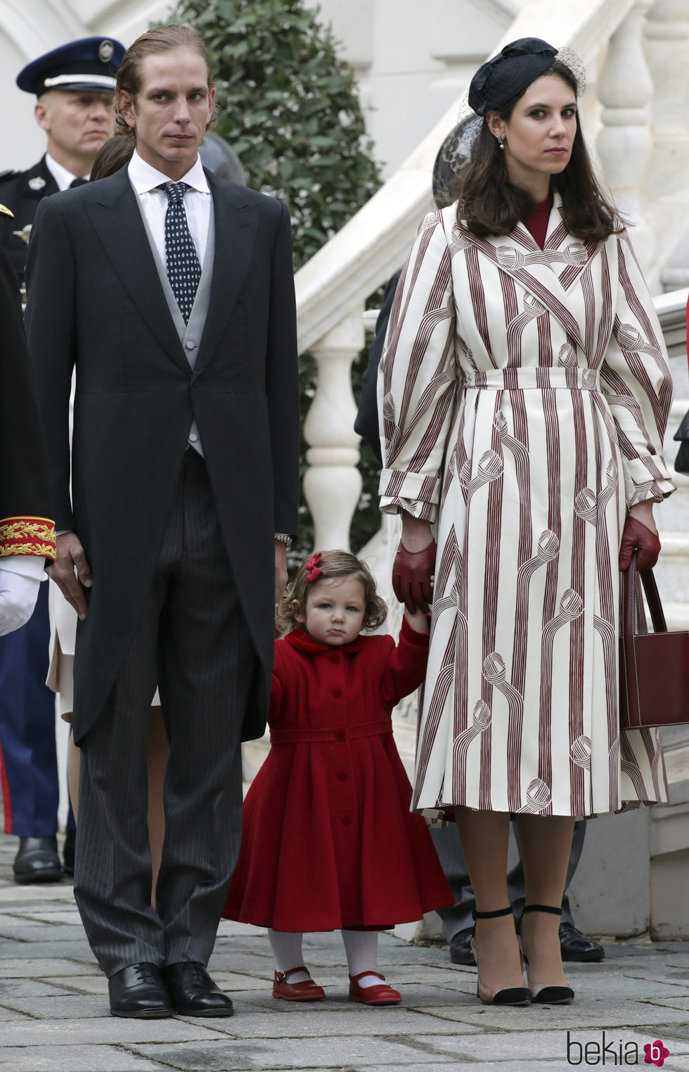 Andrea Casiraghi y Tatiana Santo Domingo con su hija India en su debut en el Día Nacional de Mónaco 2016