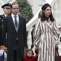 Andrea Casiraghi y Tatiana Santo Domingo con su hija India en su debut en el Día Nacional de Mónaco 2016