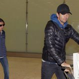 Ana Boyer y Fernando Verdasco en el aeropuerto de Madrid procedentes de Doha