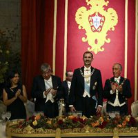 Los Reyes Felipe y Letizia con Marcelo Rebelo de Sousa en una cena de gala en Guimaraes