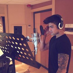 David Lafuente, excomponente de Auryn, en el estudio de grabación