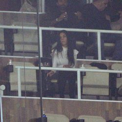 Georgina Rodriguez apoyando a Cristiano Ronaldo durante un partido