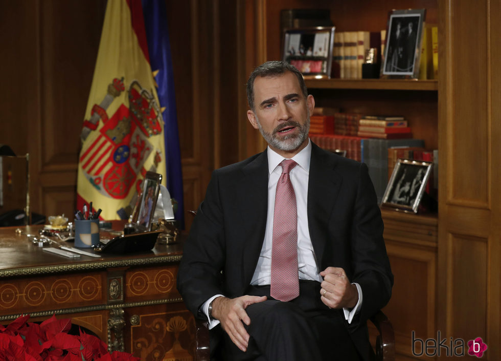 El Rey Felipe VI durante su discurso de Navidad 2016