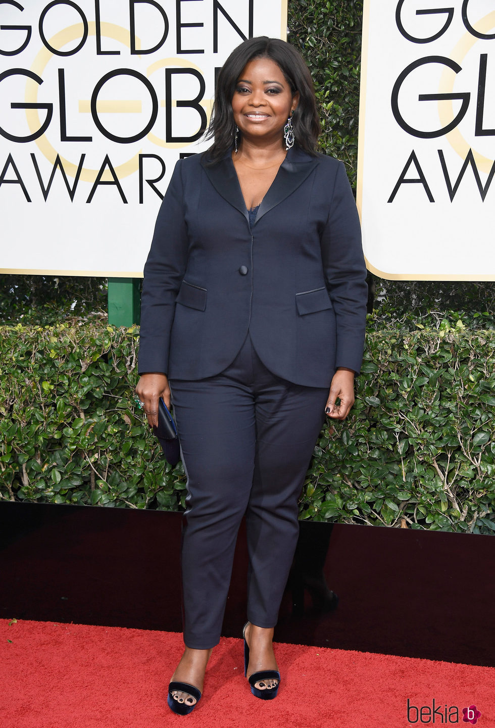 Octavia Spencer en la alfombra roja de los Globos de Oro 2017