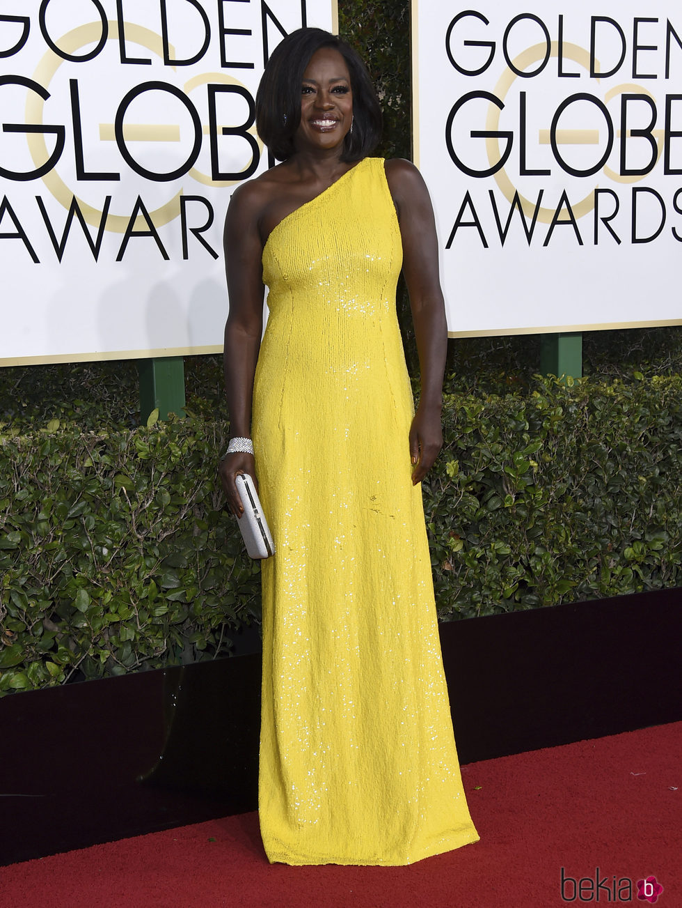 Viola Davis en la alfombra roja de los Globos de Oro 2017