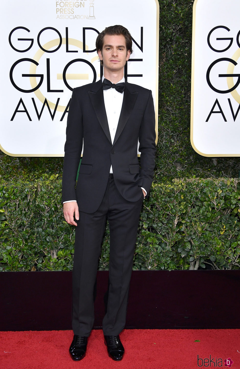 Andrew Garfield en la alfombra roja de los Globos de Oro 2017