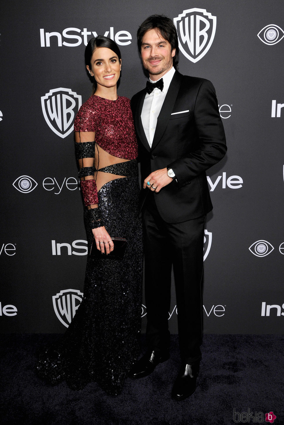 Ian Somerhalder y Nikki Reed en la fiesta de Warner Bros tras los Globos de Oro 2017