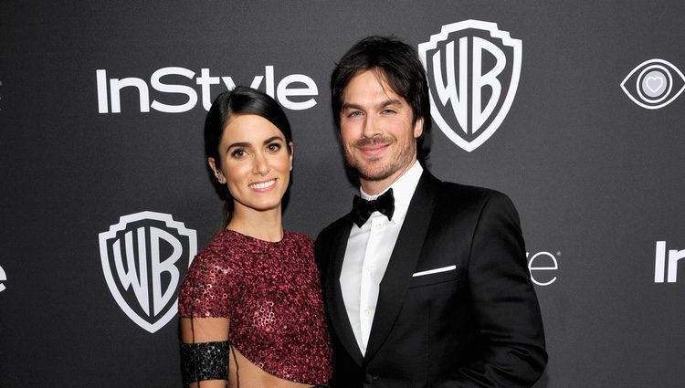 Ian Somerhalder y Nikki Reed en la fiesta de Warner Bros tras los Globos de Oro 2017