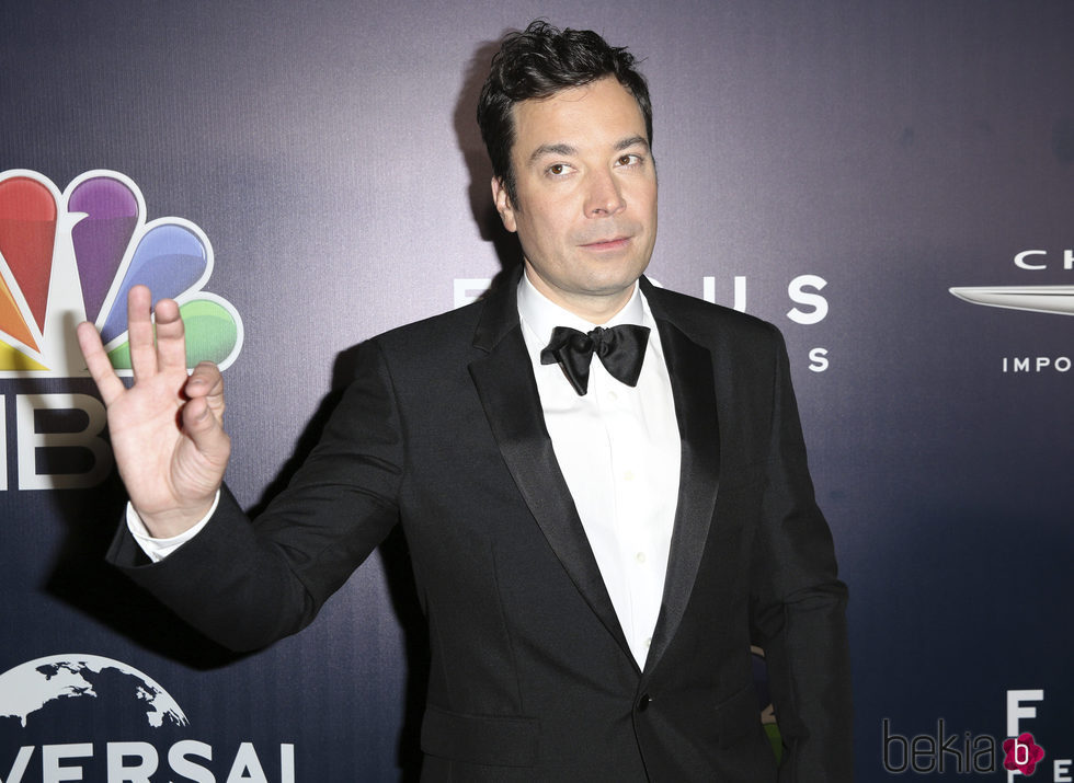 Jimmy Fallon en la fiesta de NBC tras los Globos de Oro 2017