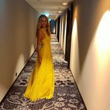 Vanesa Lorenzo luciendo un vestido amarillo para The Best FIFA Awards 2016