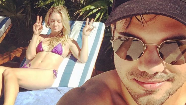 Taylor Lautner y Billie Lourd durante un viaje a Cabo San Lucas