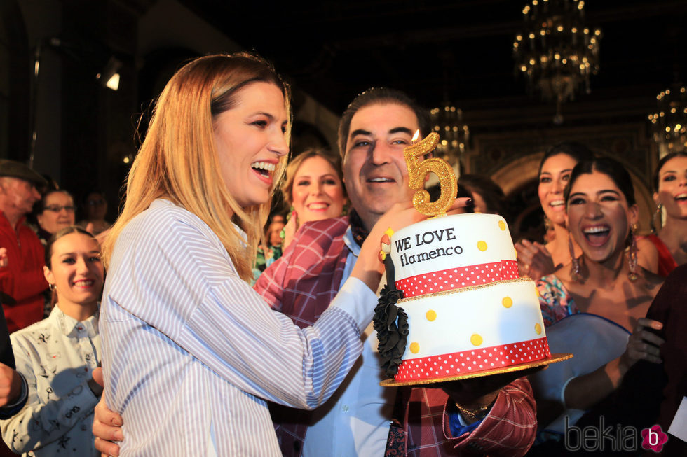 Laura Sánchez celebrando el quinto aniversario de la pasarela 'We love flamenco'