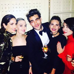 Jon Kortajarena, Eugenia Silva y Amaia Salamanca en la fiesta de cumpleaños de Marta Ortega