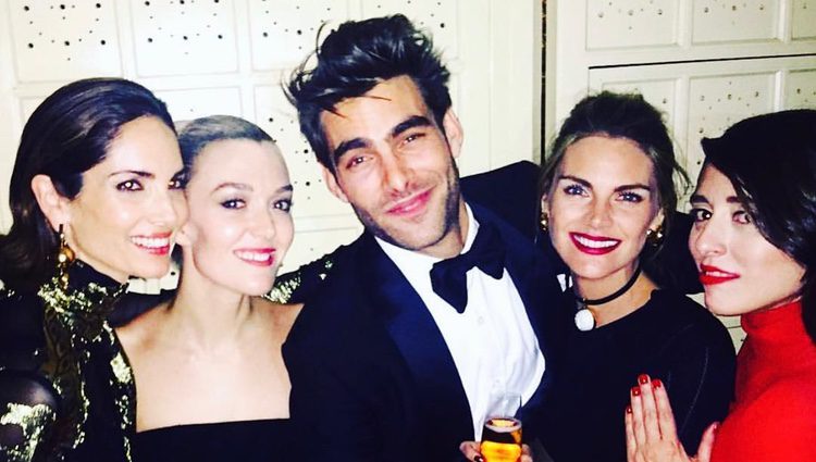 Jon Kortajarena, Eugenia Silva y Amaia Salamanca en la fiesta de cumpleaños de Marta Ortega