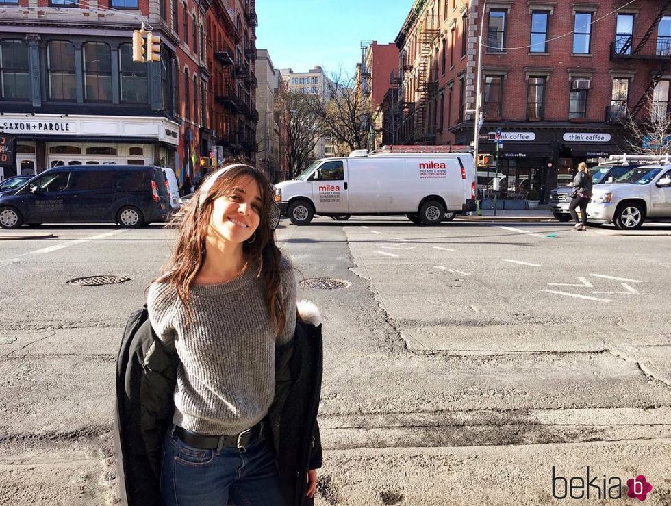 Macarena García, muy sonriente y desabrigada en Nueva York