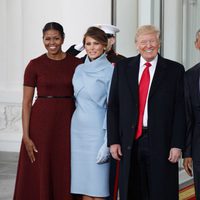 MIchelle Obama, Melania Trump, Donald Trump y Barack Obama en la Toma de Posesión de Donald Trump