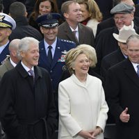 Hillary Clinton, George W. Bush y Bill Clinton en la toma de posesión de Trump