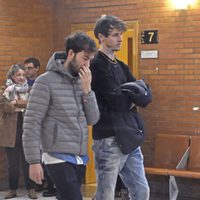 Nicolás Coronado en la capilla ardiente de Bimba Bosé