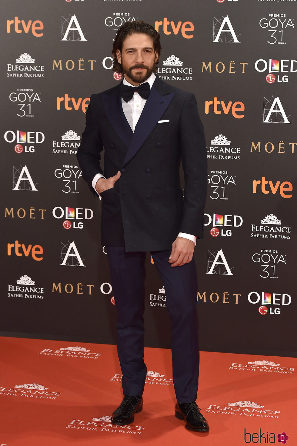 Félix Gómez en la alfombra roja de los Premios Goya 2017