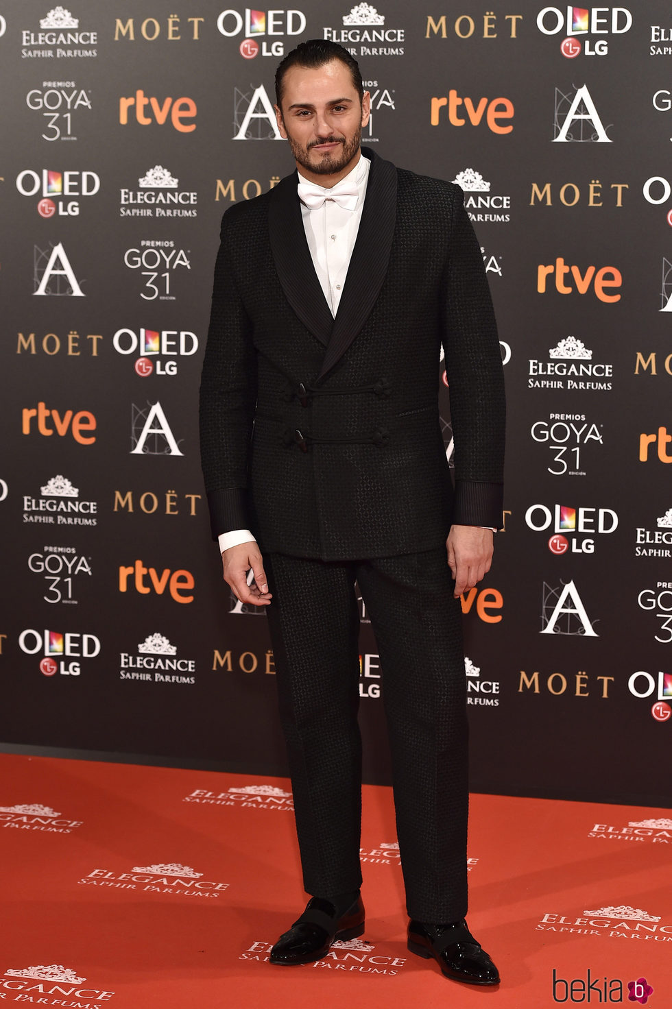 Asier Etxeandía en la alfombra roja de los Premios Goya 2017