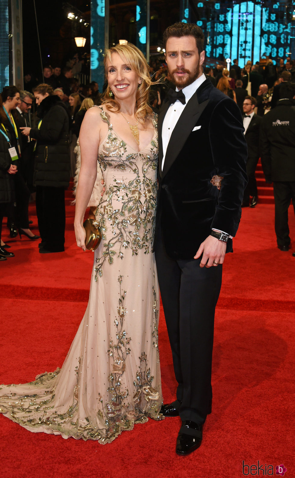 Aaron Taylor-Johnson y Sam Taylor-Johnson en la alfombra roja de los Premios Bafta 2017