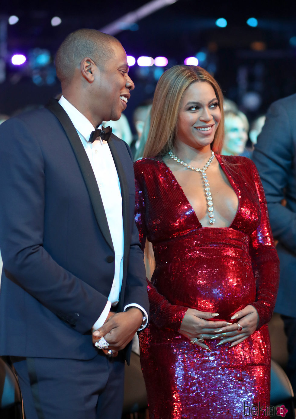 Beyoncé y Jay Z felices en los Premios Grammy 2017