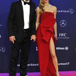 Carles Puyol y Vanesa Lorenzo en los Premios Laureus 2017