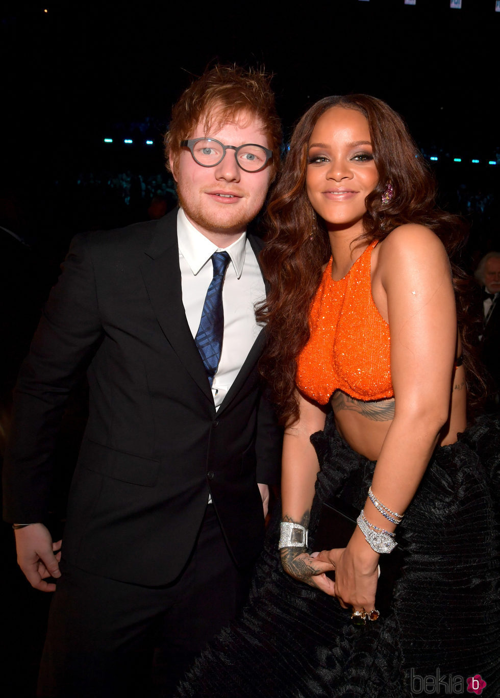 Ed Sheeran junto a Rihanna en los Premios Grammy 2017