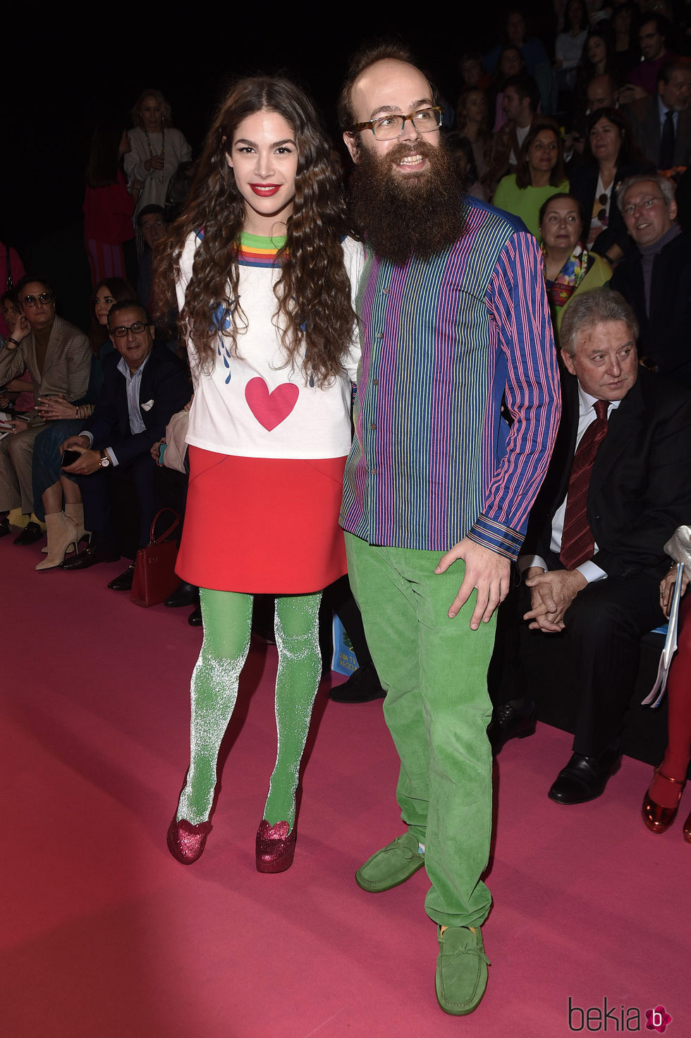 Cósima y Tristán Ramírez en el front row del desfile de Ágatha Ruiz de la Prada en Madrid Fashion Week otoño/invierno 2017/2018