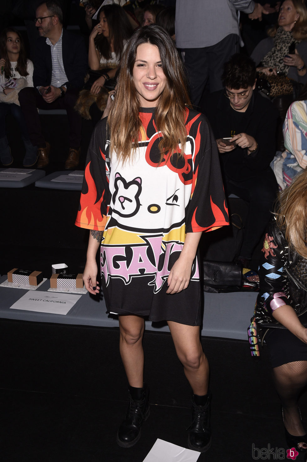 Laura Matamoros en el front row del desfile de Maya Hansen y María Escoté en Madrid Fashion Week otoño/invierno 2017/2018