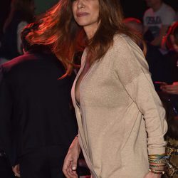 Mariló Montero llegando al desfile de Andrés Sardá en Madrid Fashion Week otoño/invierno 2017/2018