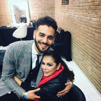 Manuel Cortés Bollo con Isabel Pantoja tras su concierto en Barcelona