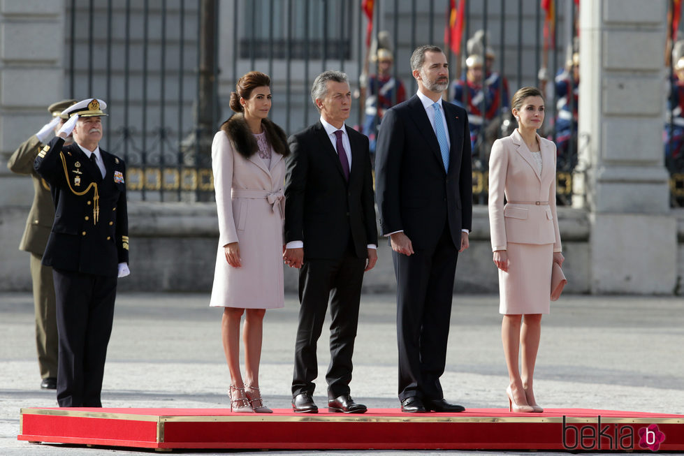 Los Reyes Felipe y Letizia con el presidente de Argentina Mauricio Macri y su mujer Juliana Awada