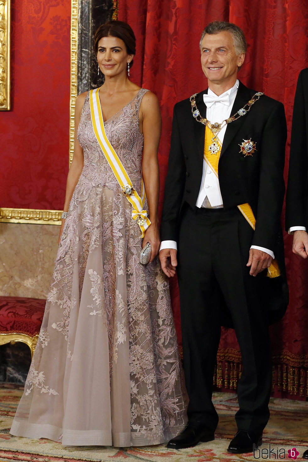 Mauricio Macri y Juliana Awada en la cena de gala en su honor en el Palacio Real