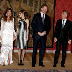 Juliana Awada, la Reina Letizia, el Rey Felipe y Mauricio Macri en El Pardo