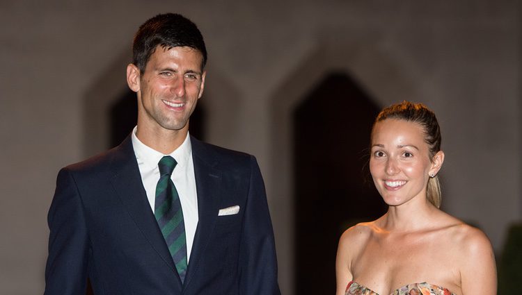 Novak Djokovic y Jelena Ristic en la Gala de Wimbledon 2015