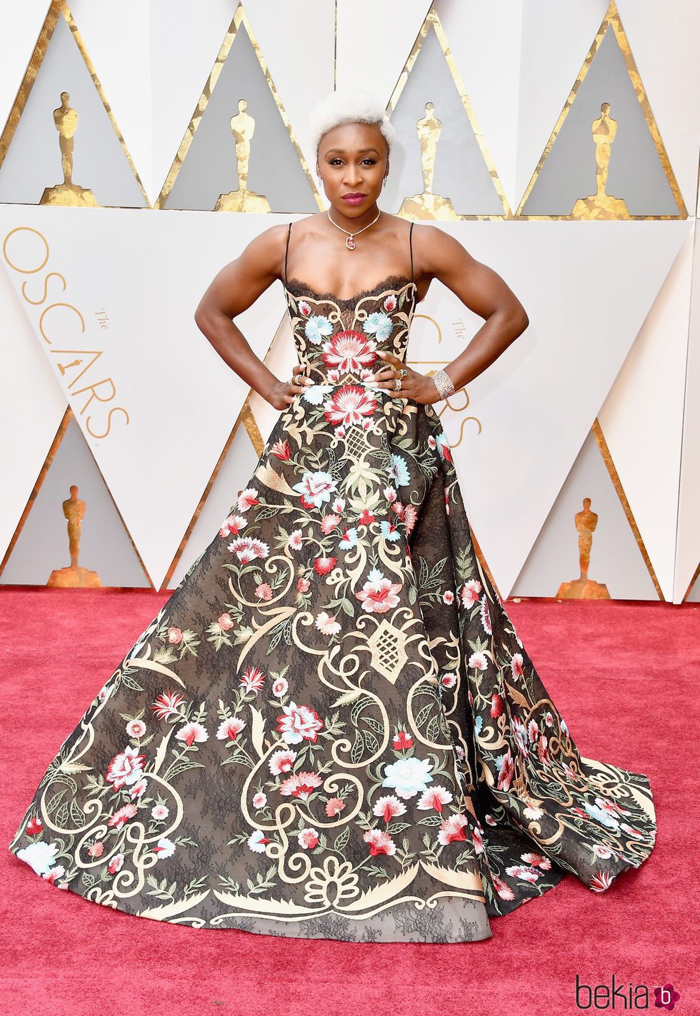 Cynthia Erivo en la alfombra roja de los Premios Oscar 2017