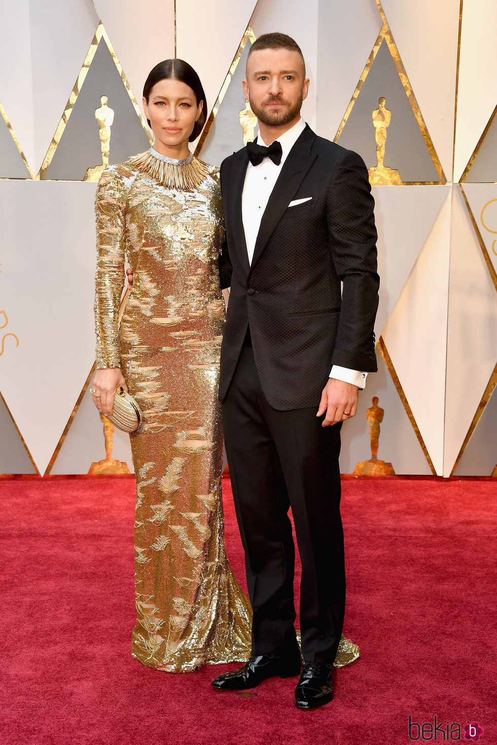 Jessica Biel y Justin Timberlake en la alfombra roja de los Premios Oscar 2017