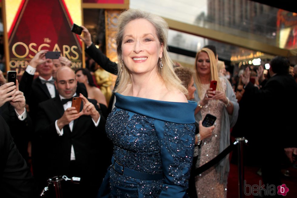 Meryl Streep en la alfombra roja de los Premios Oscar 2017