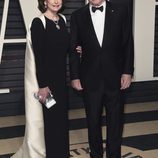 Jerry Jones y Eugenia en la fiesta de Vanity Fair de los Premios Oscar 2017