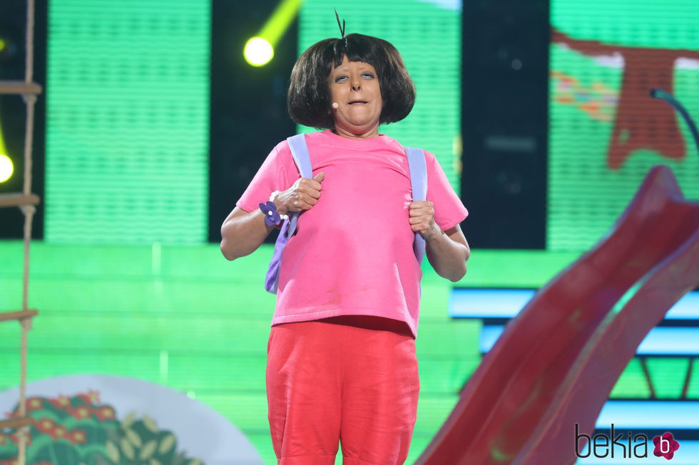 Yolanda Ramos imitando a Dora La Exploradora en la segunda semifinal de 'Tu cara me suena 5'